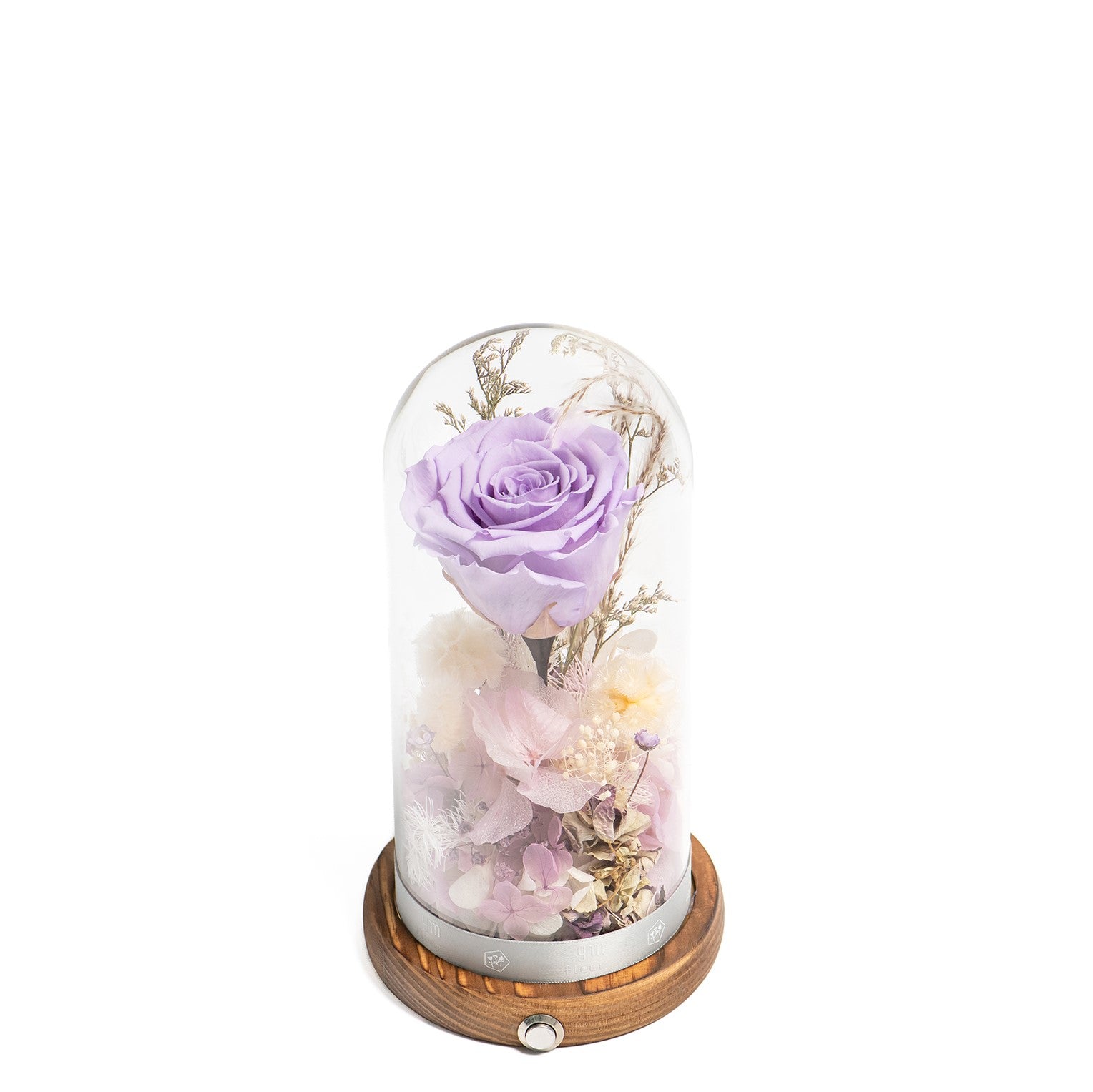 Flowers with Glass Dome - Floral Oasis (Purple)