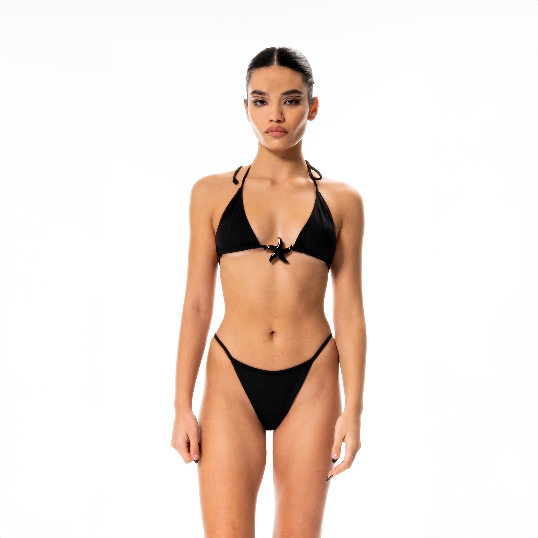 Black star top bikini top