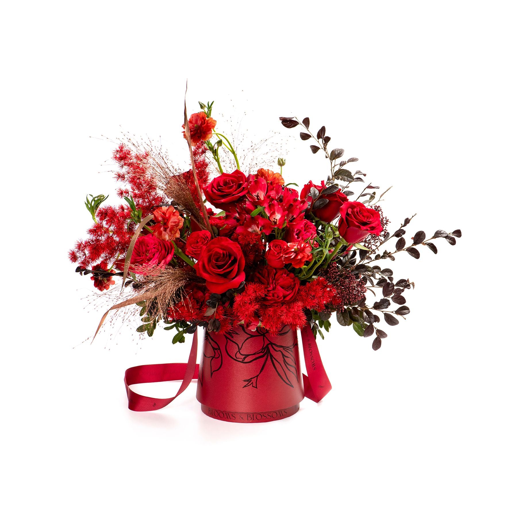 Scarlet Elegance Flower Bucket