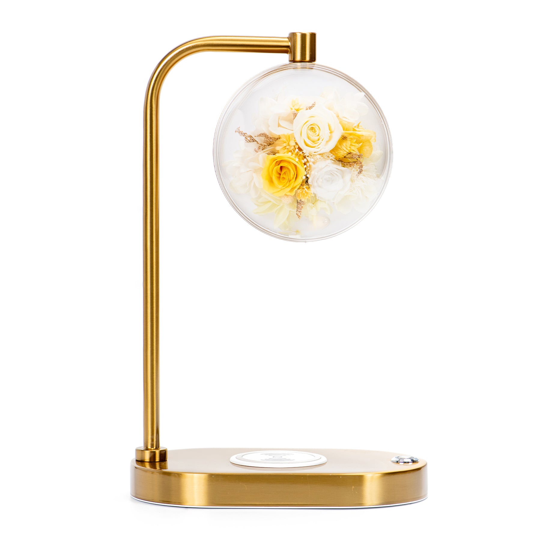 保鲜花及干花无线充电灯座 - 活力盛放(黄色)