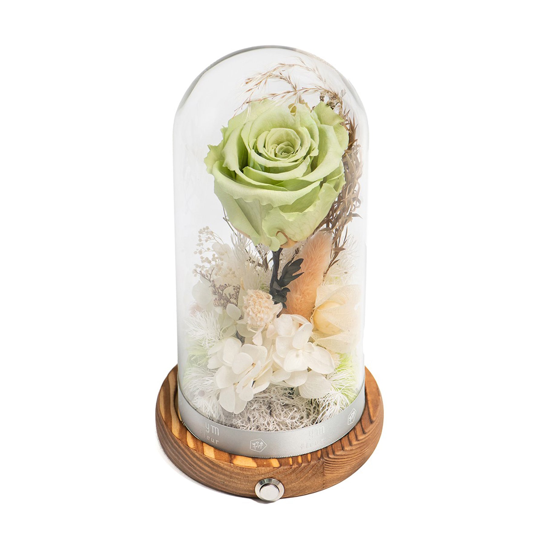 保鲜花及干花玻璃瓶 - 花影桃源 (绿色)