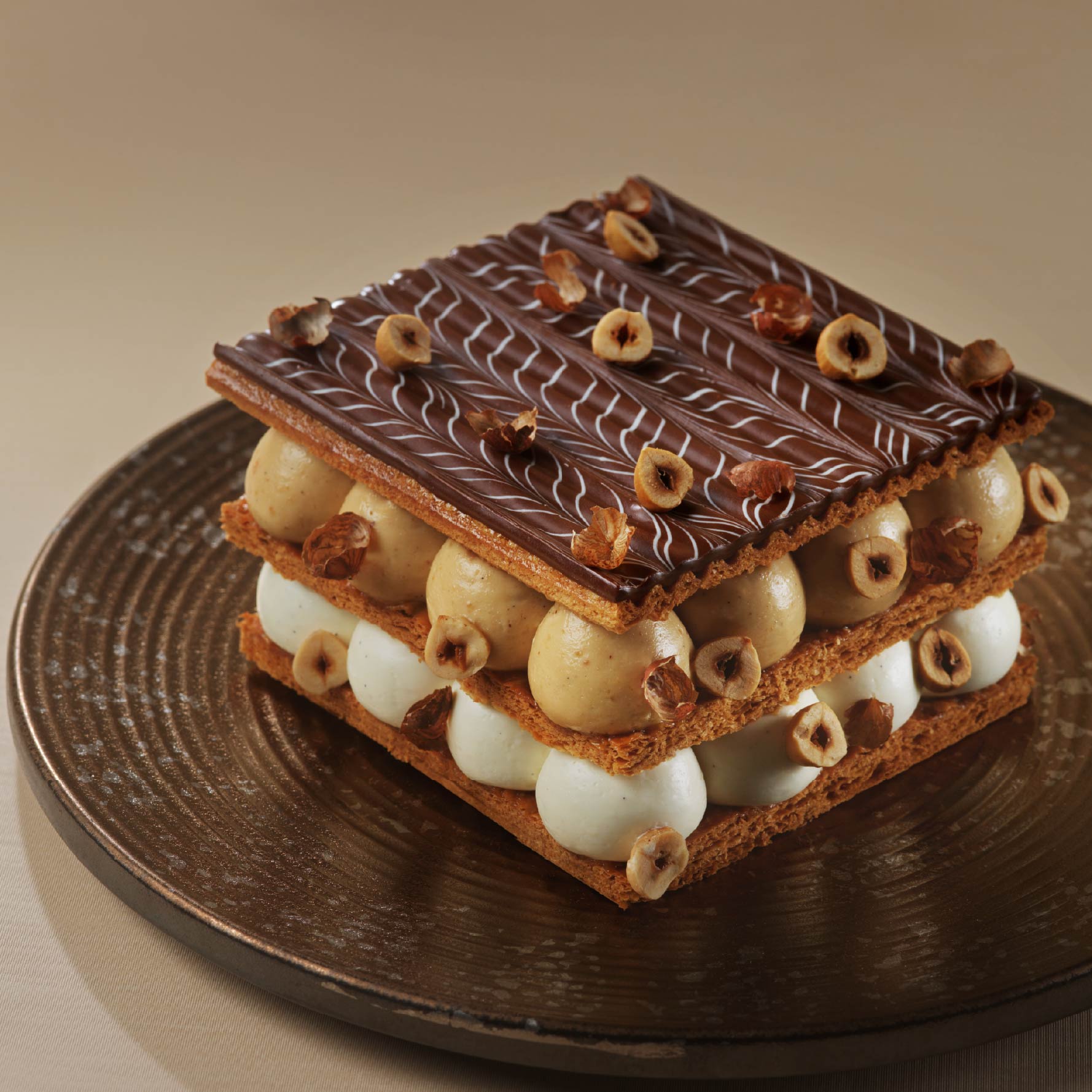 Hazelnut, Macadamia & Vanilla Millefeuille