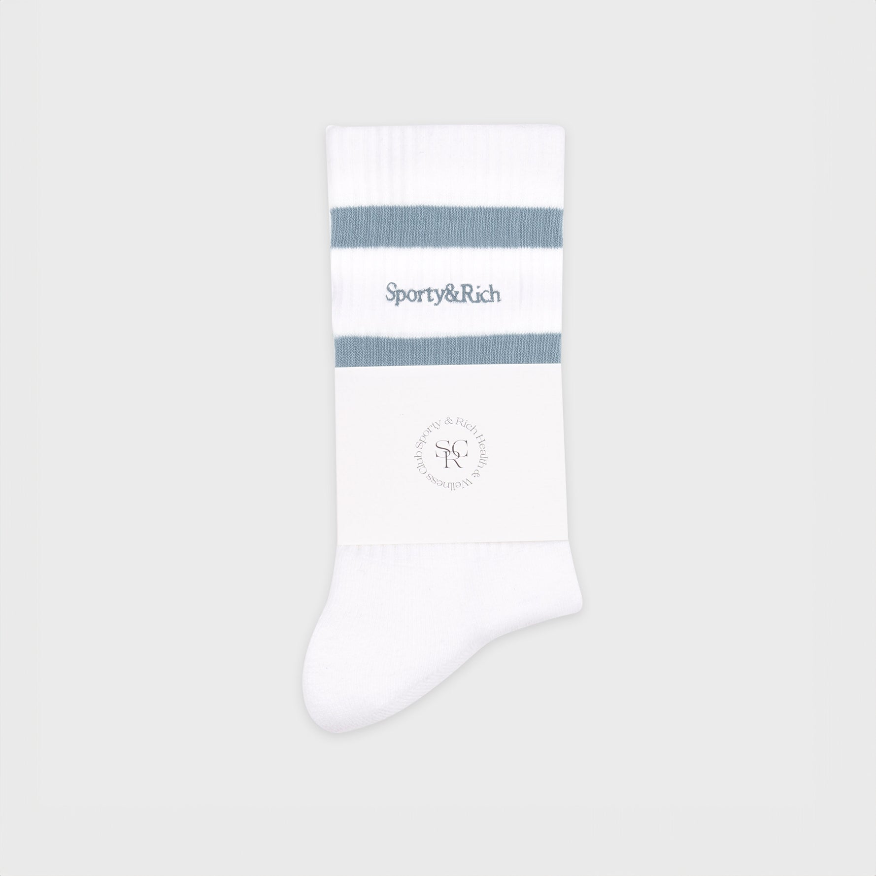 Sporty & Rich - Serif Logo Socks - Asaya Blue