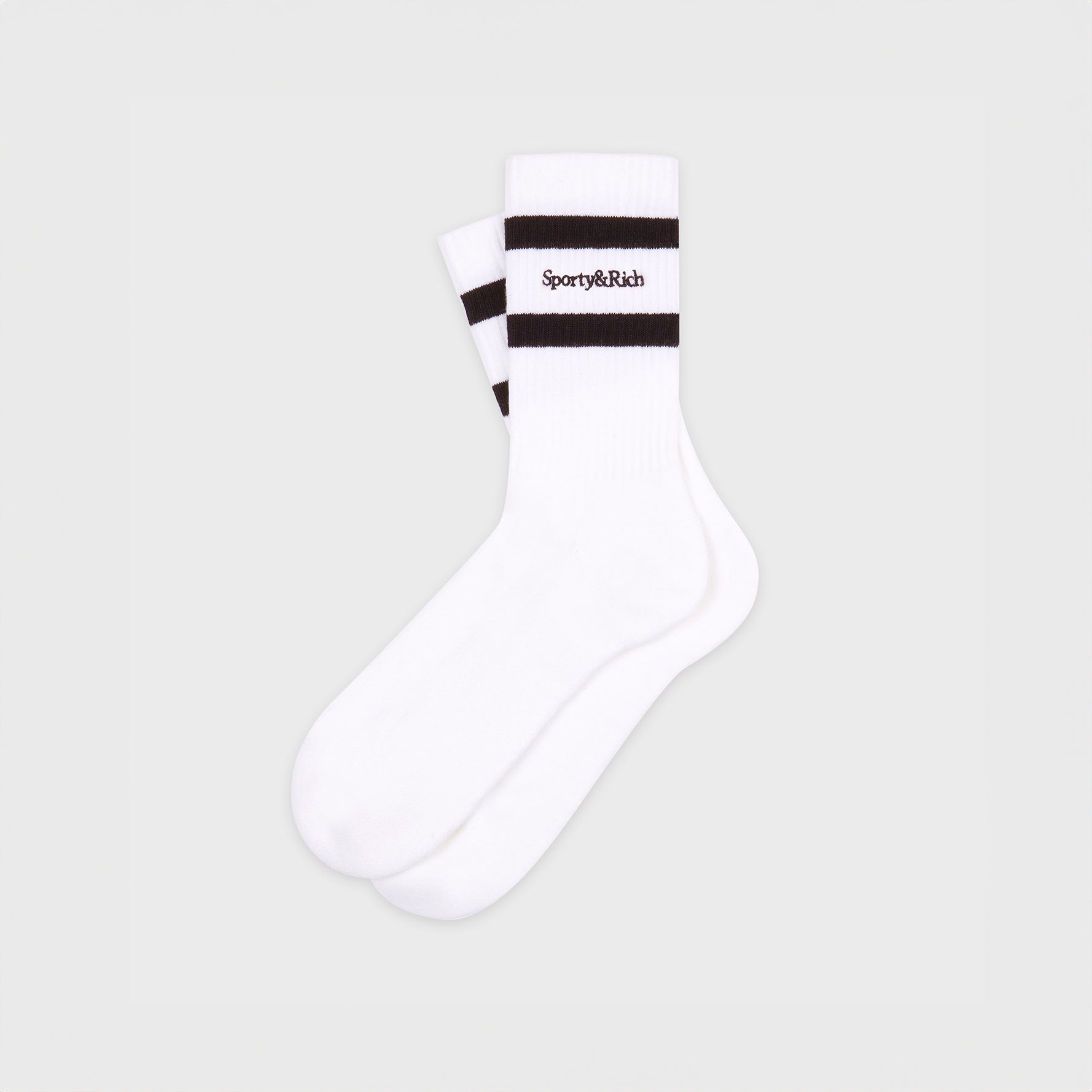 Sporty & Rich - Serif Logo Socks - Chocolate