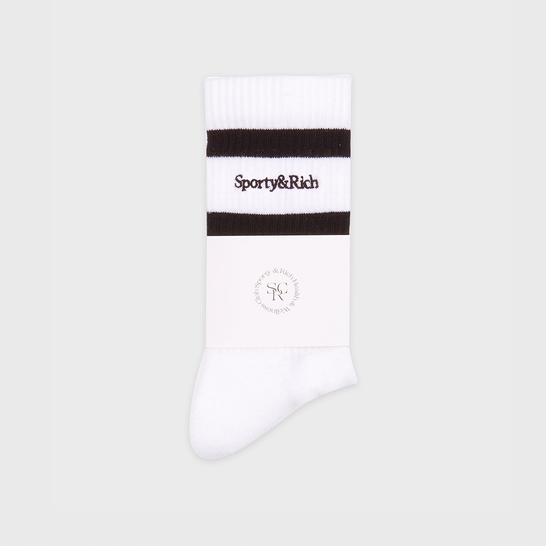 Sporty & Rich - Serif Logo Socks - Chocolate