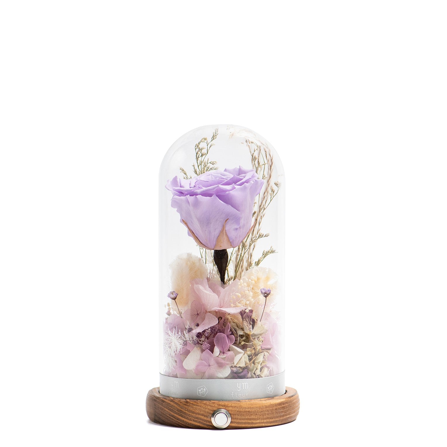 Flowers with Glass Dome - Floral Oasis (Purple)