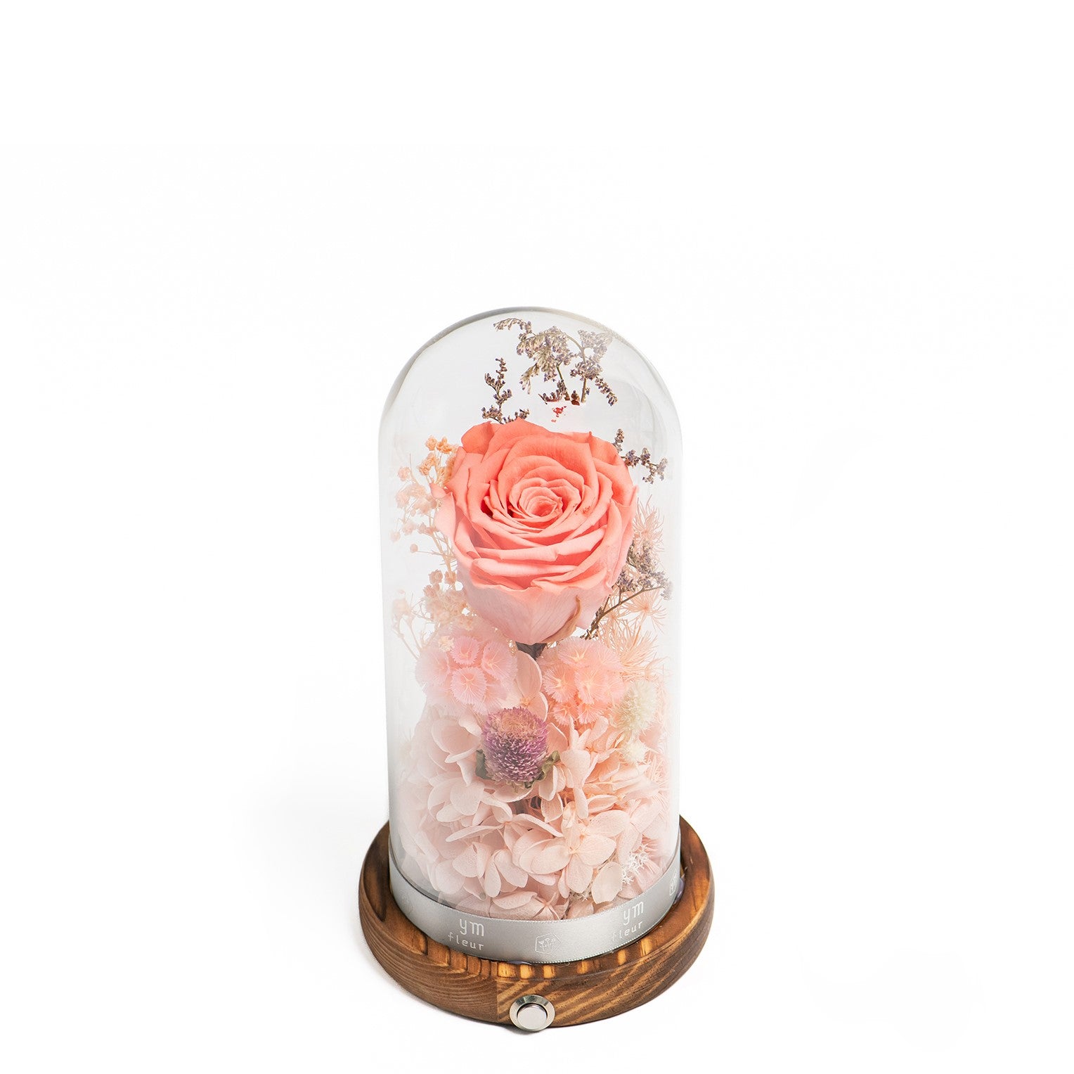 Flowers with Glass Dome - Floral Oasis (Orange)