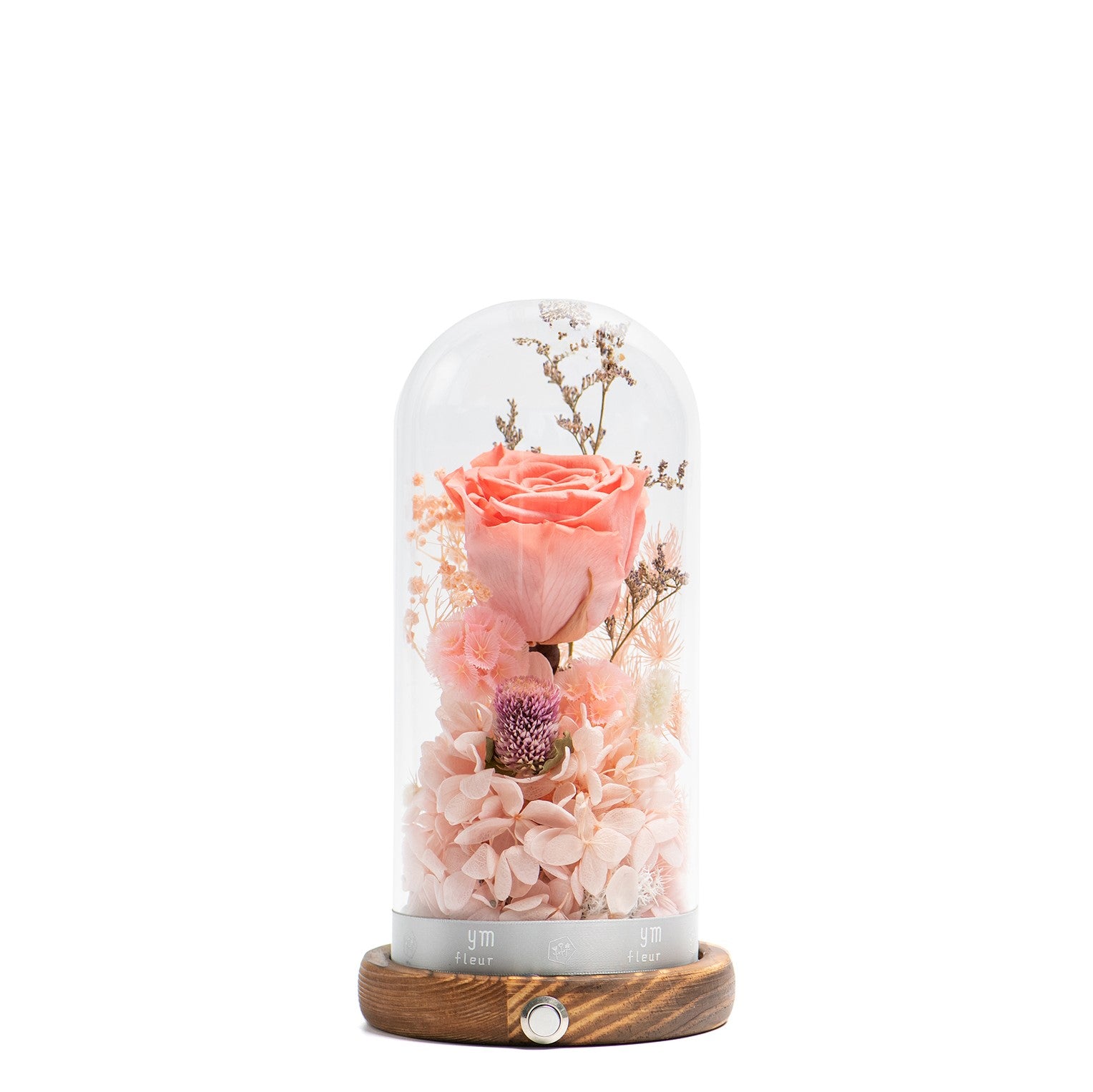 Flowers with Glass Dome - Floral Oasis (Orange)