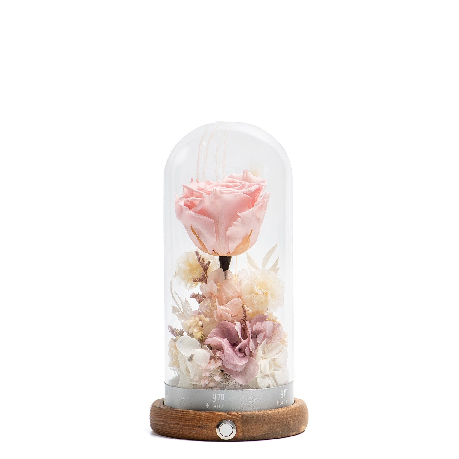 Flowers with Glass Dome - Floral Oasis (Pink)