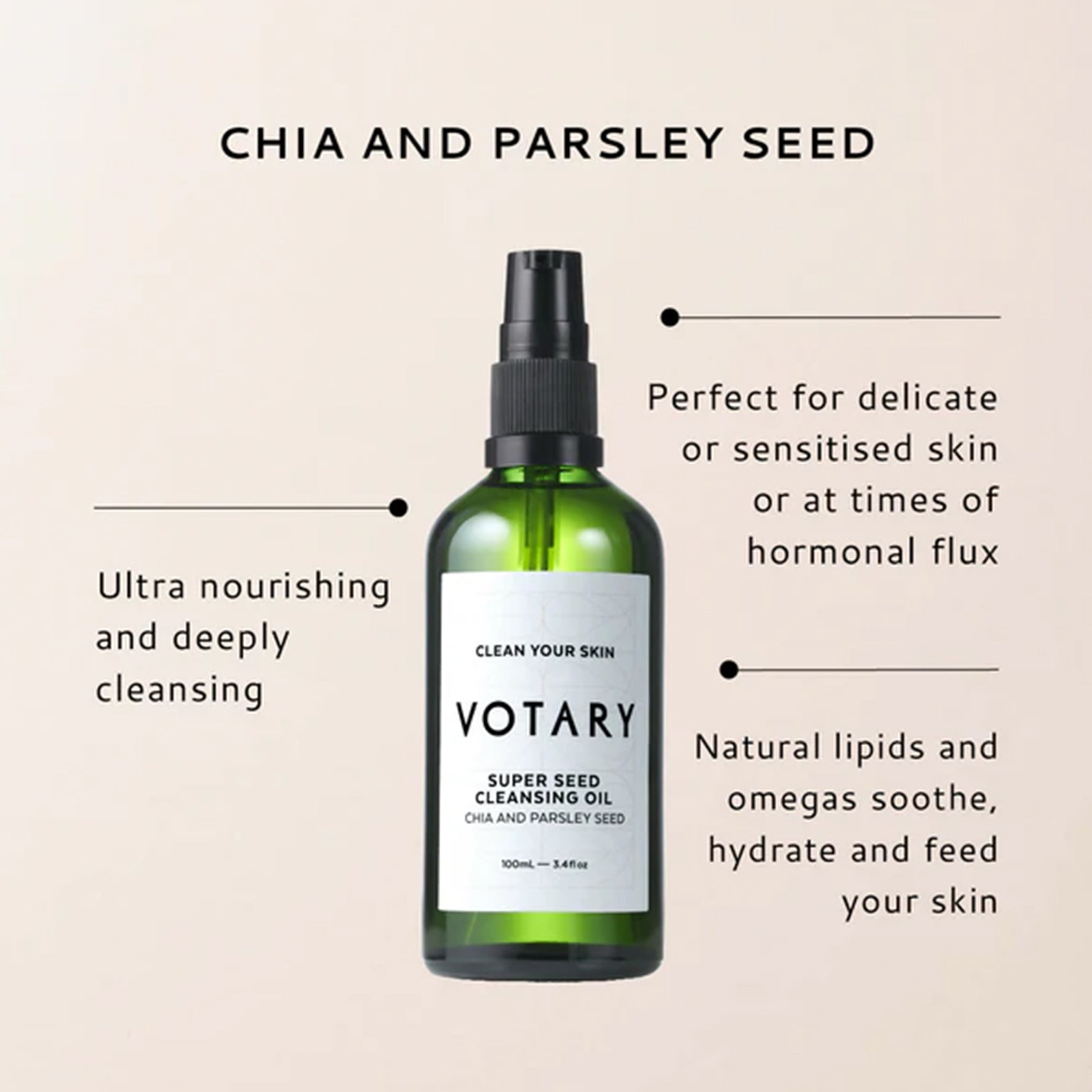 Votary - Super Seed Cleansing Oil - Chia and Parsley Seed