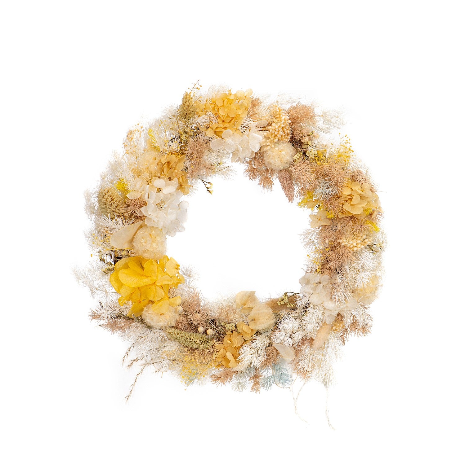 保鮮花及乾花花環(黃色)