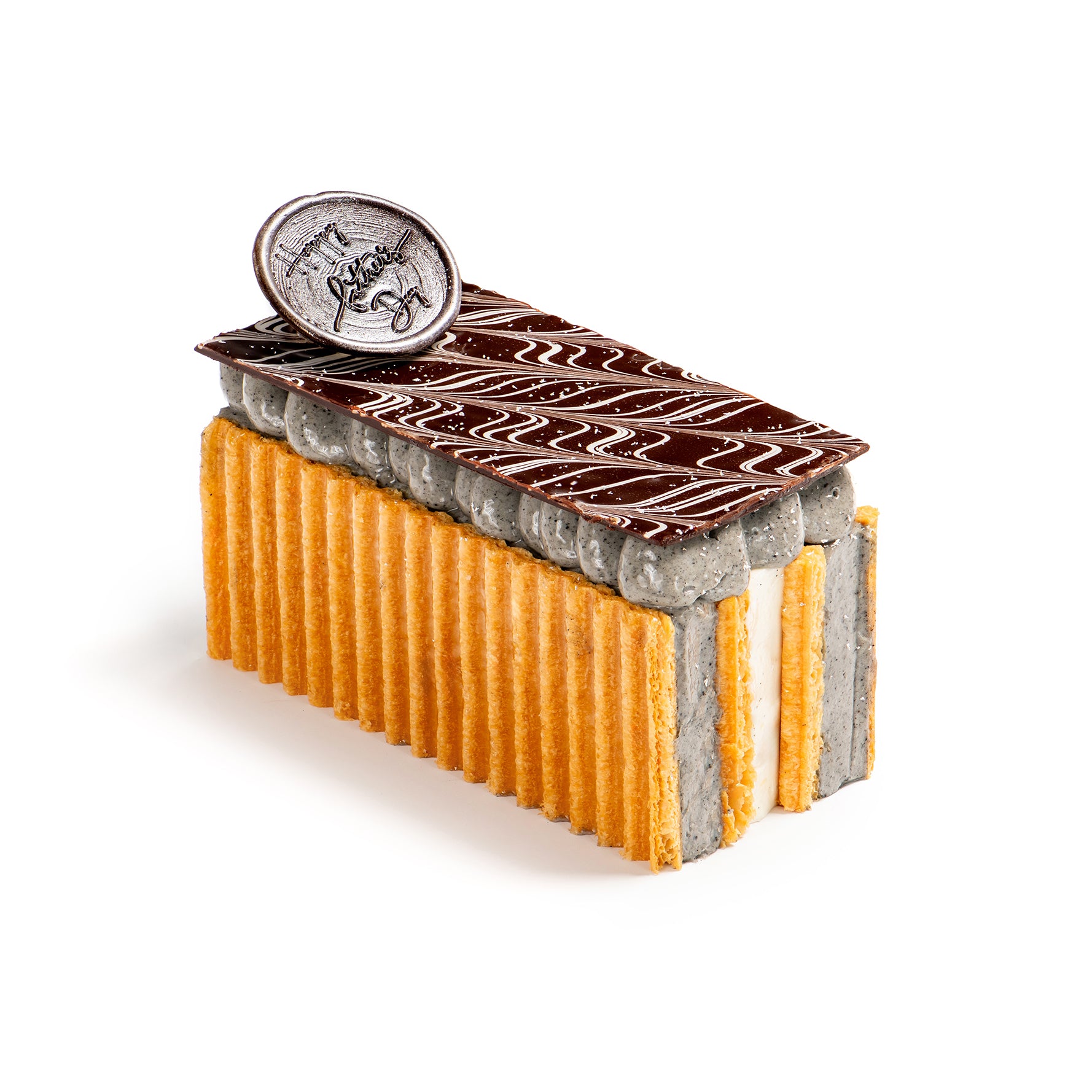 Black Sesame Millefeuille Cake