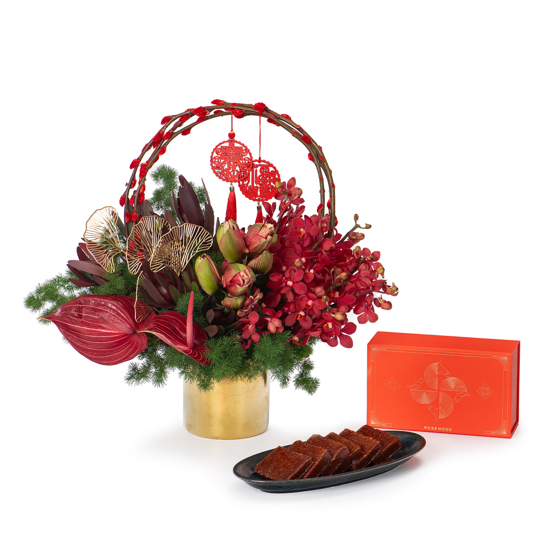 Chinese New Year Pudding (600g) and Harmony's Halo Flower Gift Set