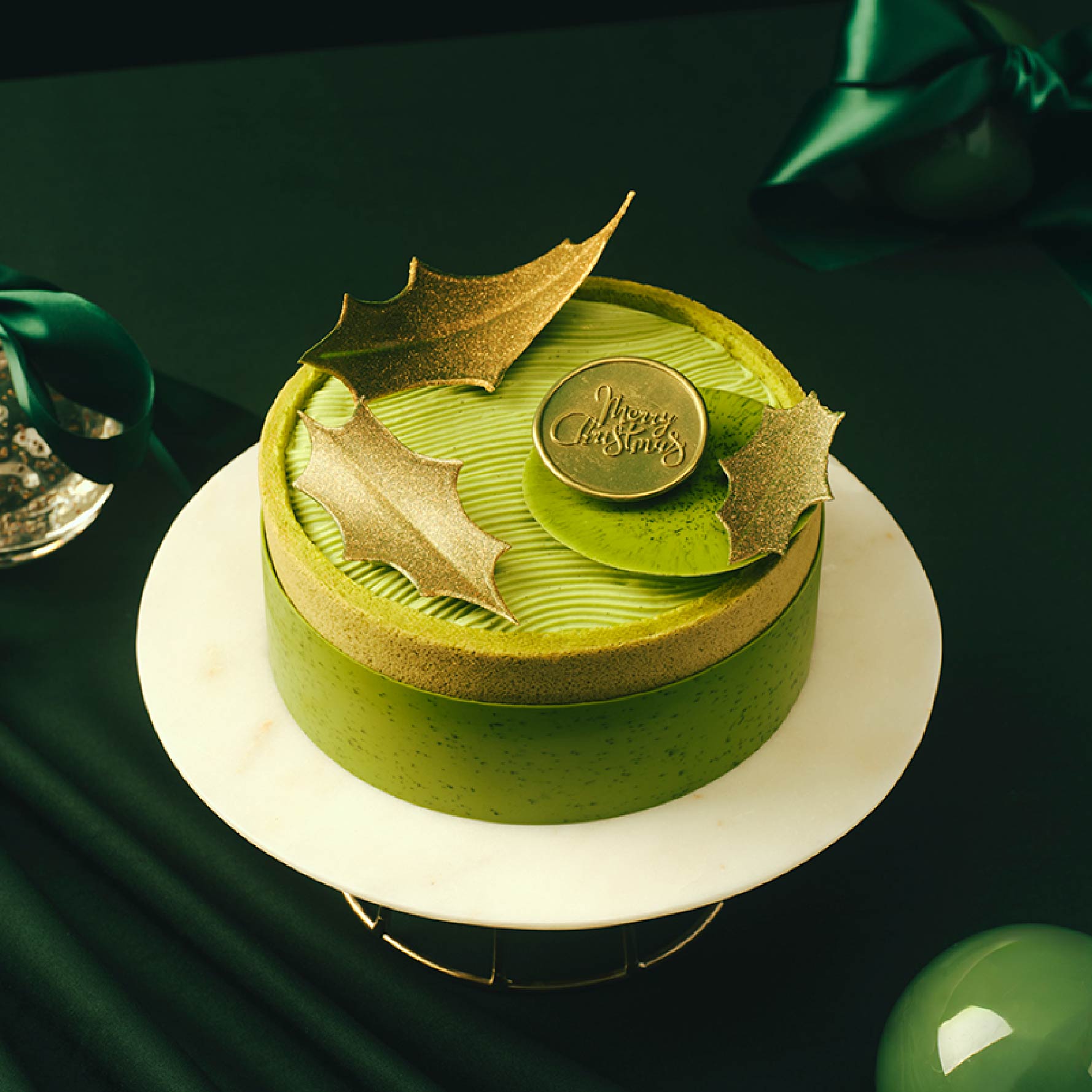 Matcha Red Bean Christmas Chiffon Cake