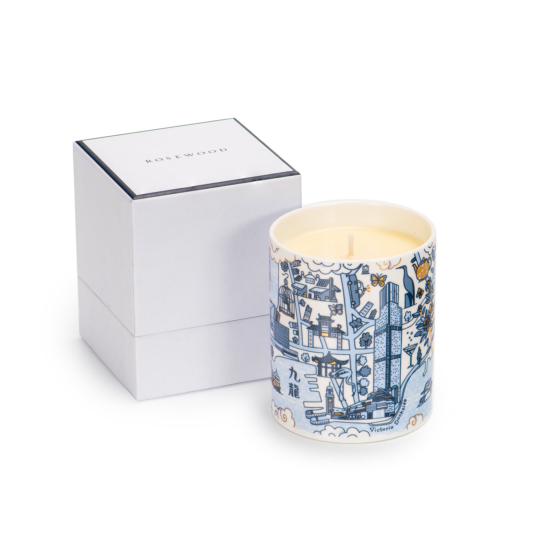 Scented Candle with Rosewood Willow Pattern